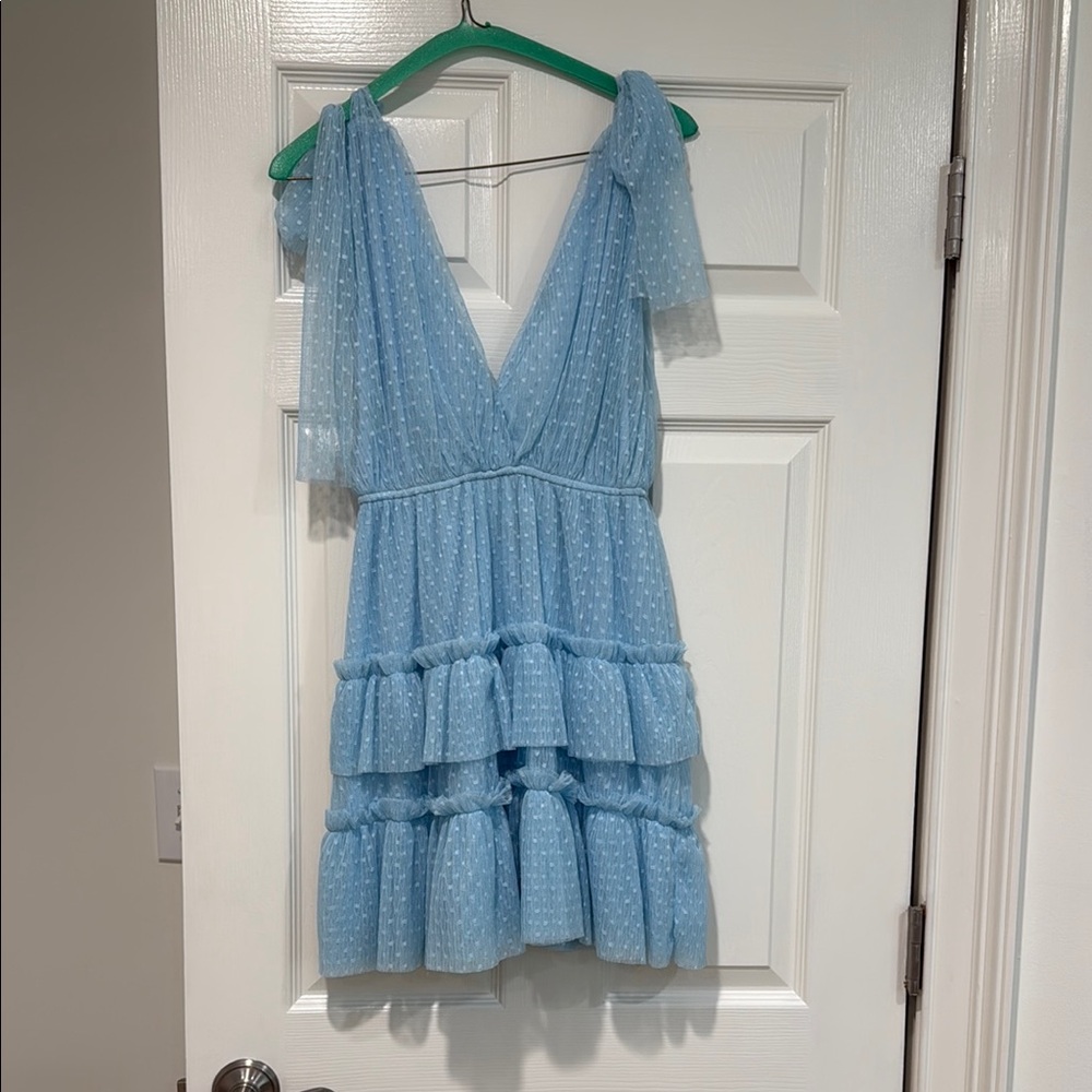Light Blue Ruffled Dress